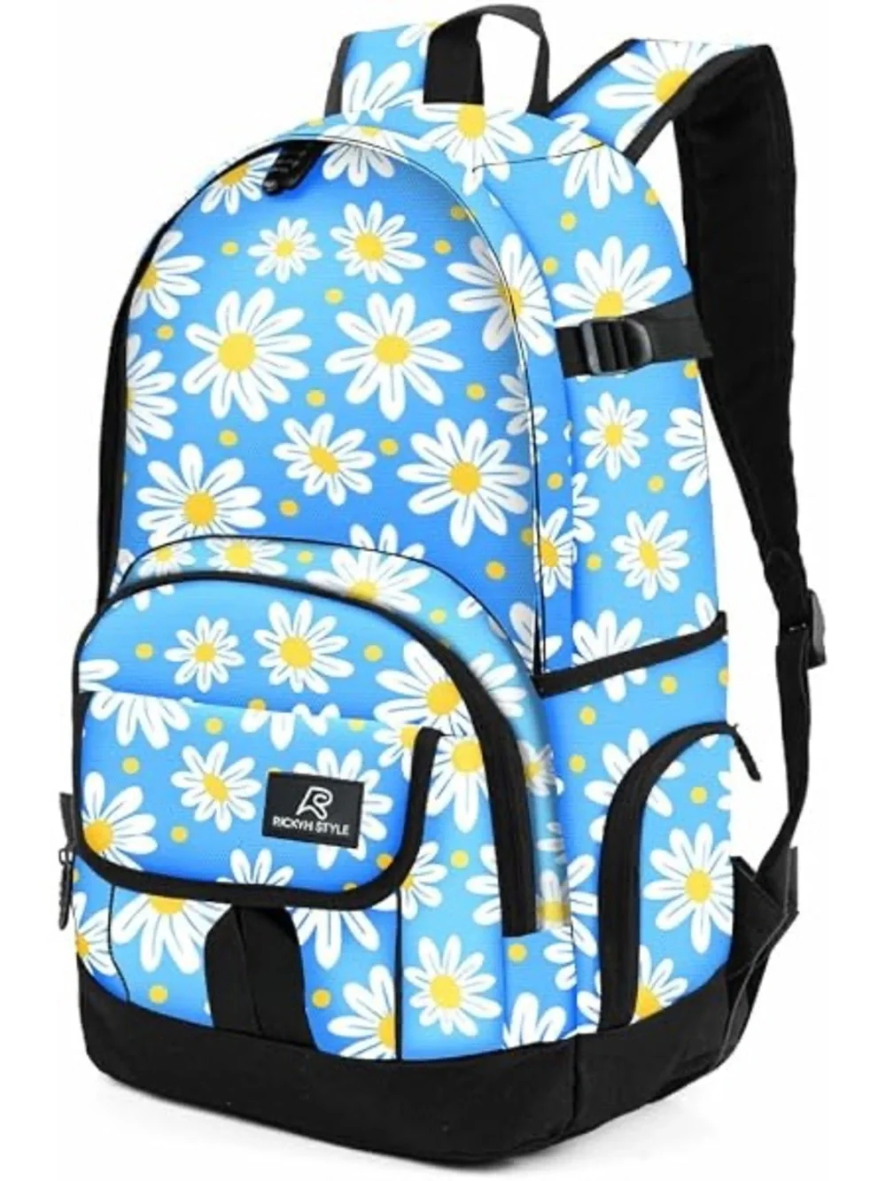 Rickyh Style Blue Daisy Print Backpack